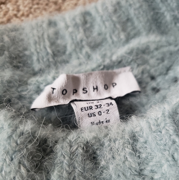 TOPSHOP NEVER WORN CABLE KNIT SWEATER BLUE XS - Picture 2 of 3